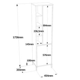 Hanah Home Armario Multiusos Vı2-W Blanco